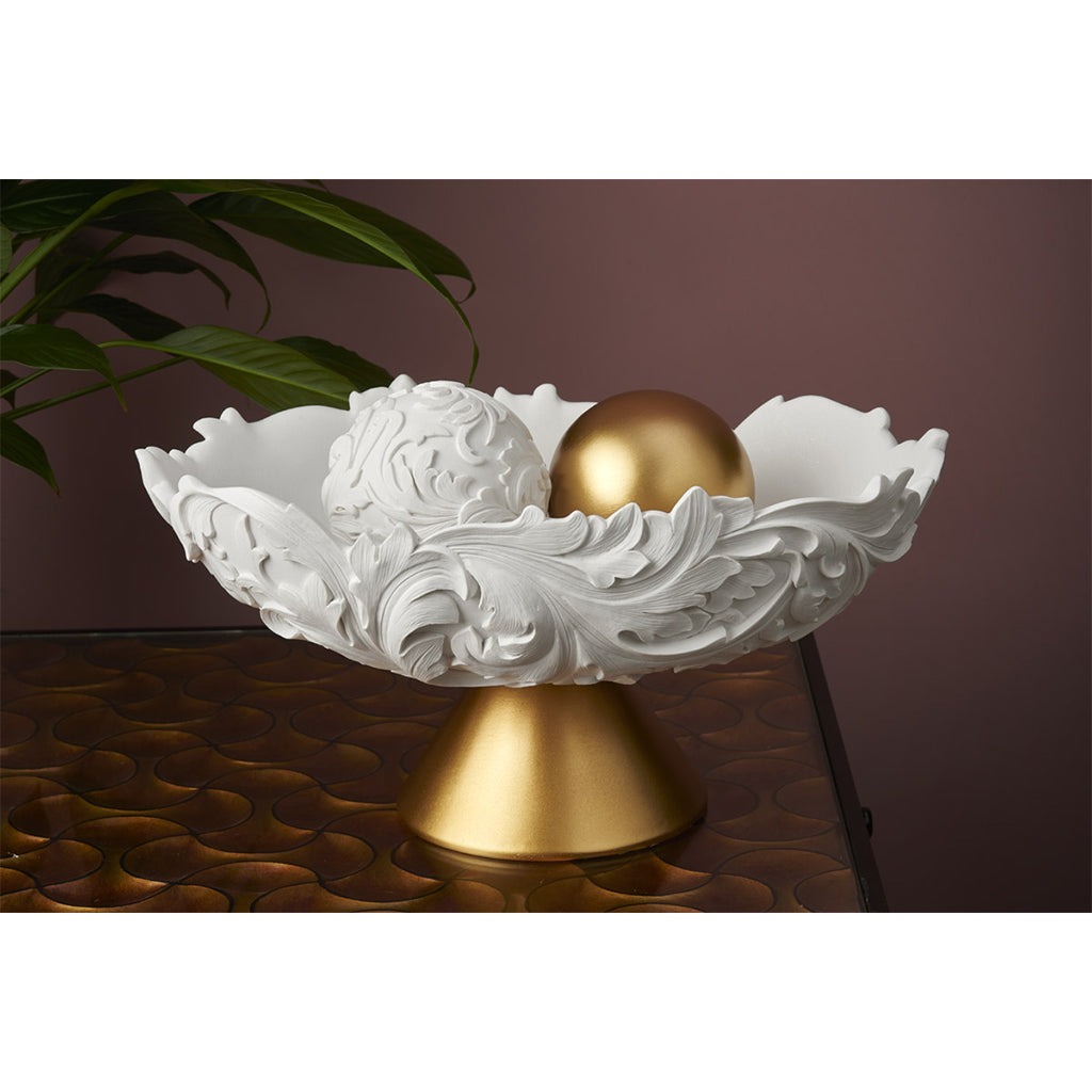 Decorative Bowl - White & Gold