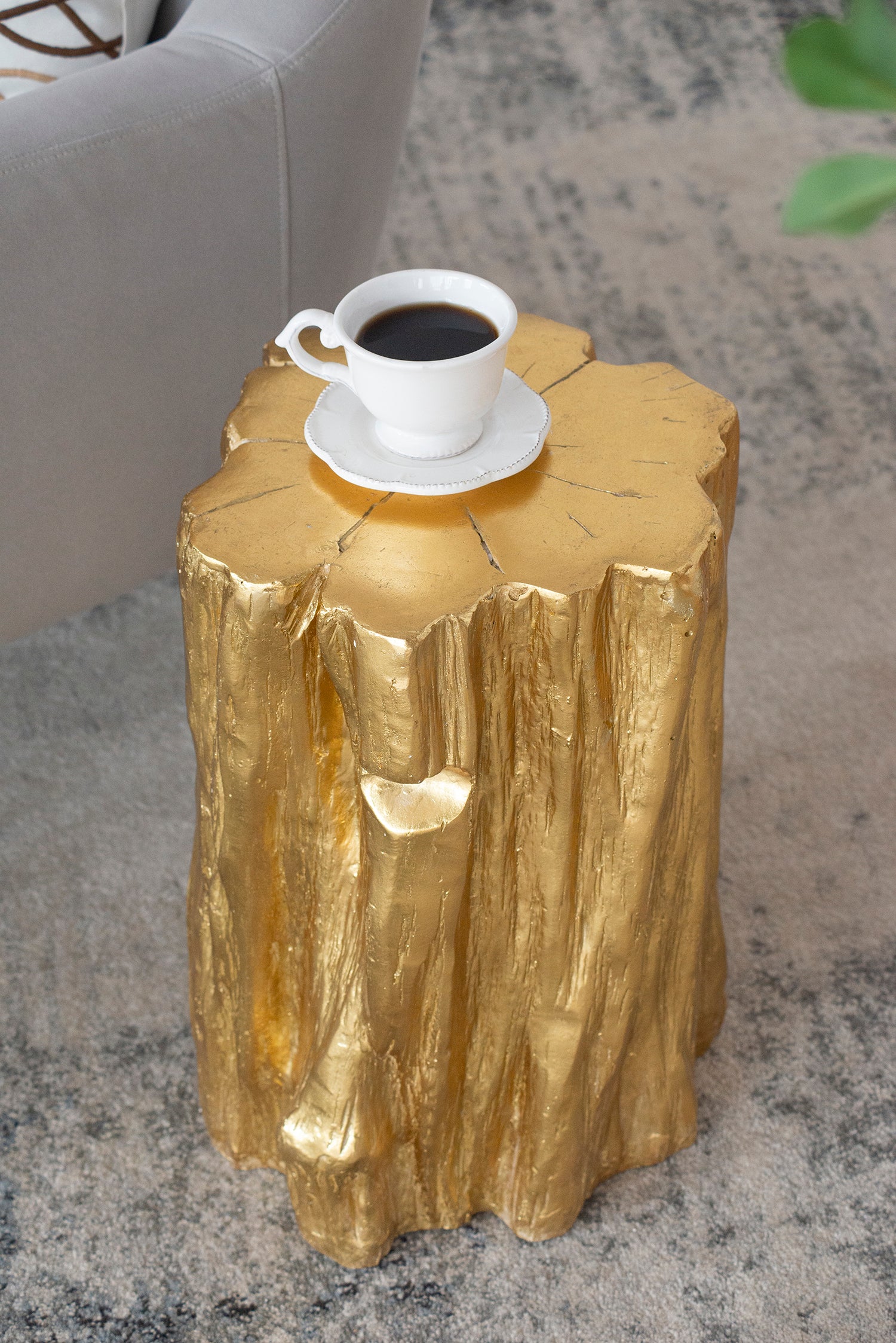 Golden Tree Trunk Stool