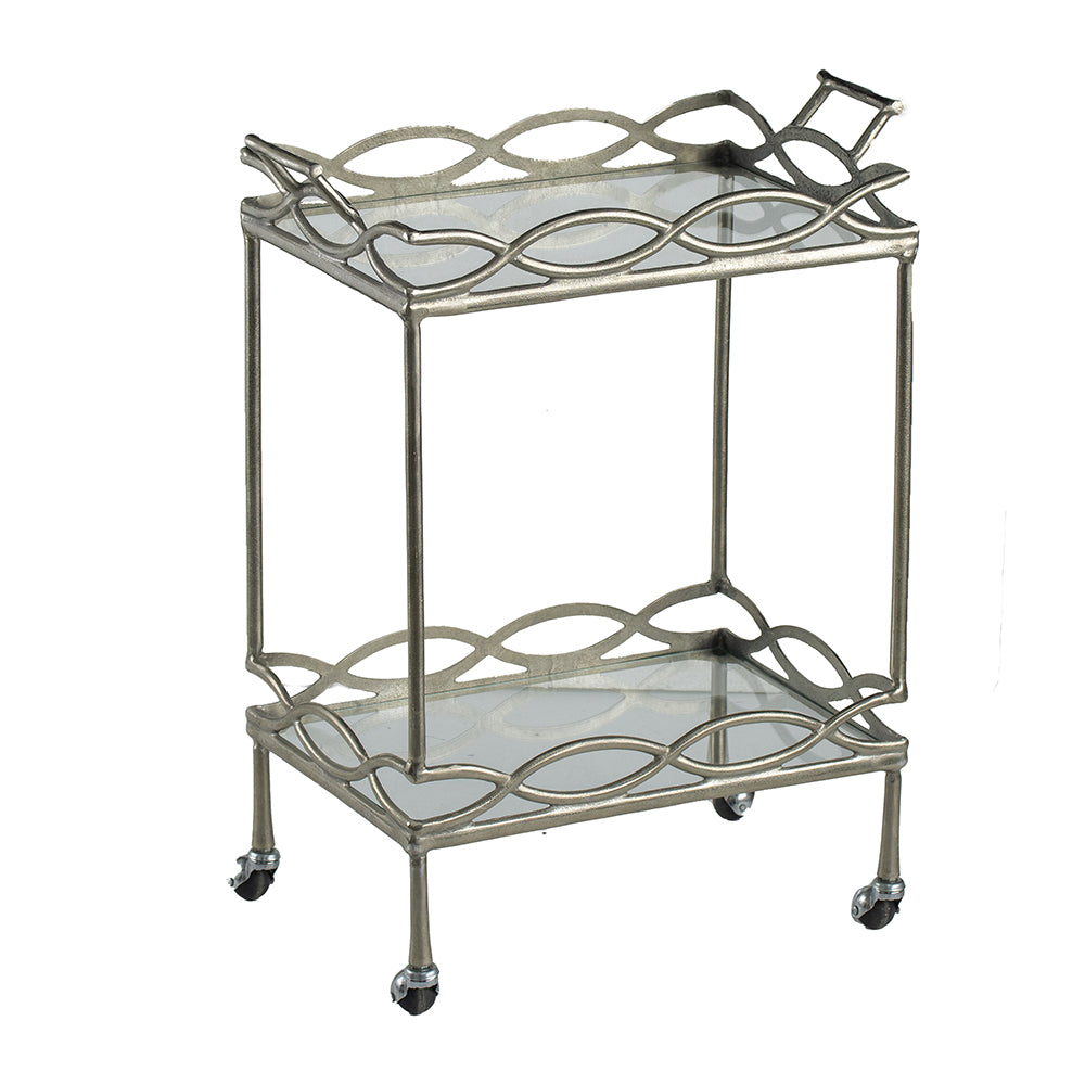 SILVER BAR CART