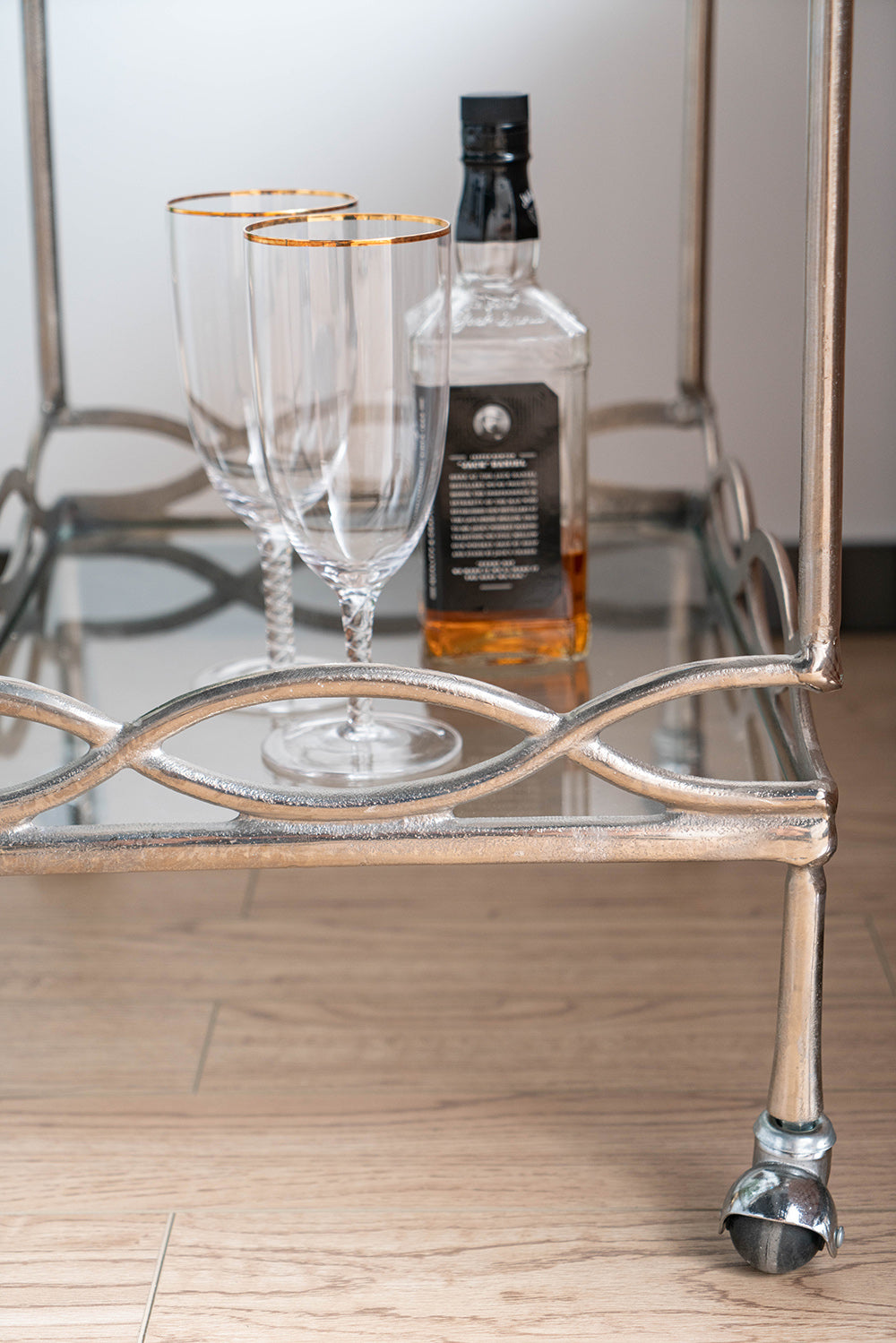 SILVER BAR CART