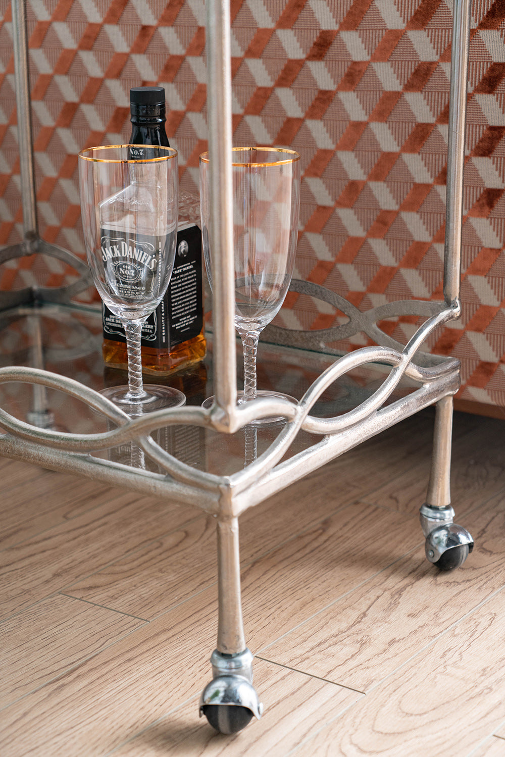 SILVER BAR CART