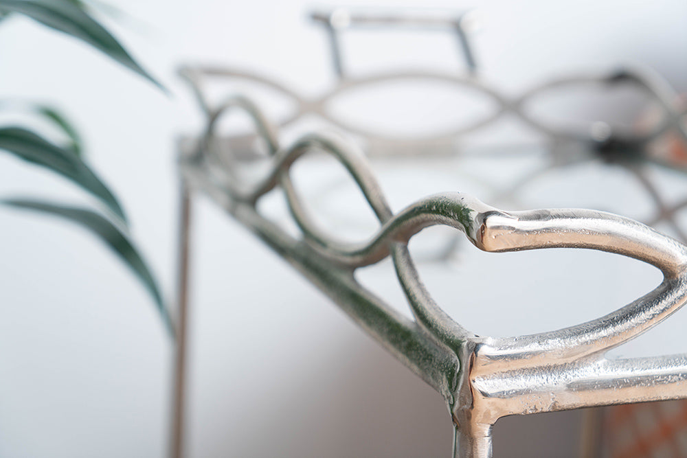 SILVER BAR CART