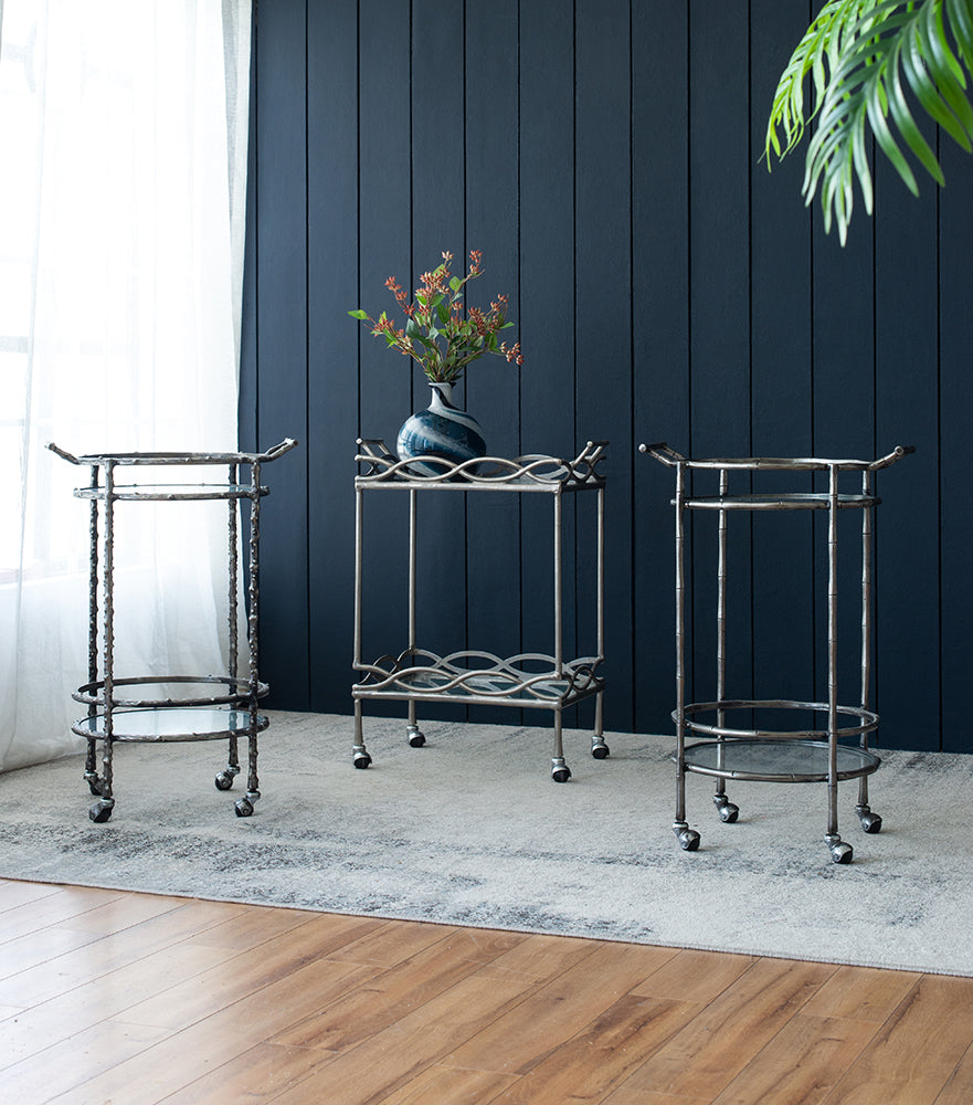 SILVER BAR CART