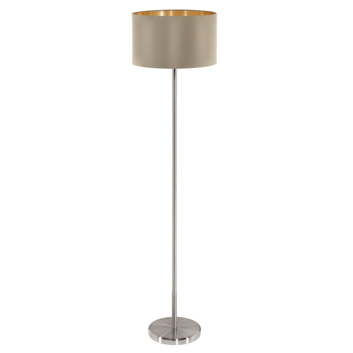 EGLO - Nickel-Taupe-Gold 'Maserlo' Floor Lamp