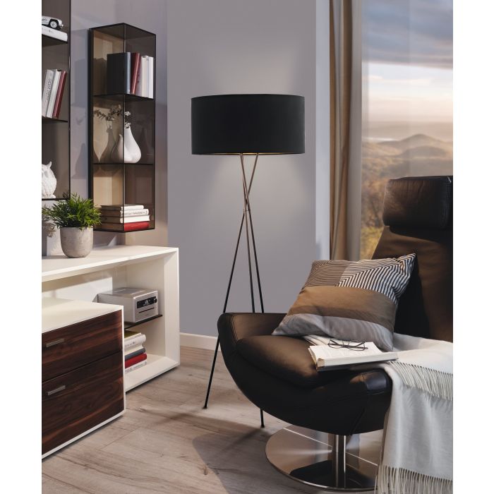 EGLO - Nickel-Black-Copper 'Fondachelli' Floor Lamp