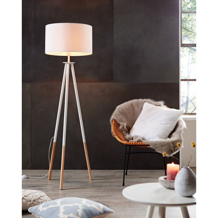 EGLO - Brown-White 'Bidford' Floor Lamp