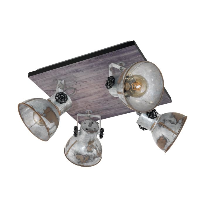 EGLO - Wood-Zinc Look 'Barnstaple' Ceiling Lamp