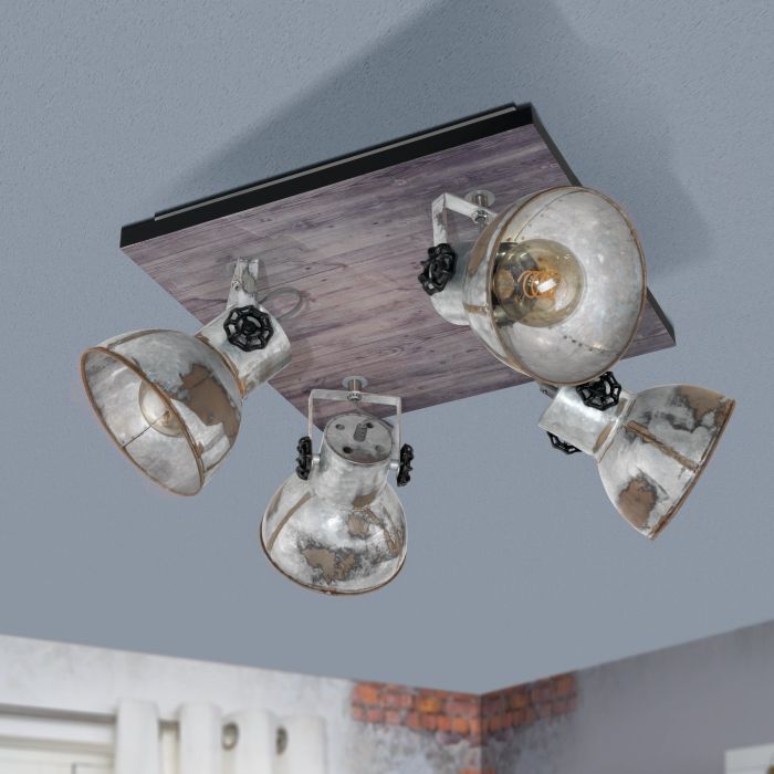 EGLO - Wood-Zinc Look 'Barnstaple' Ceiling Lamp