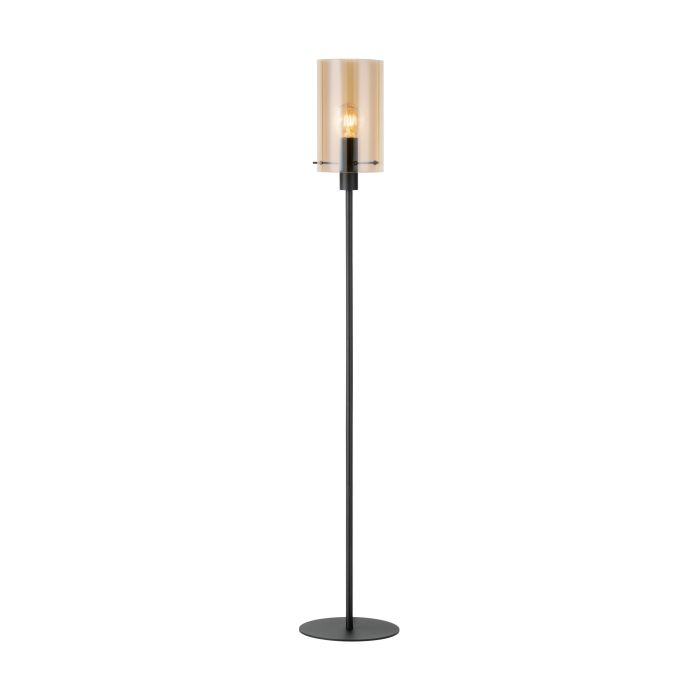 EGLO - Black-Amber 'Polverara' Floor Lamp