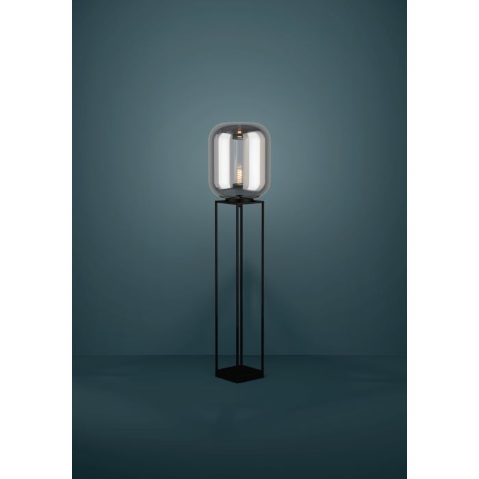 EGLO -  Black-Transparent 'Bulciago' Floor Lamp