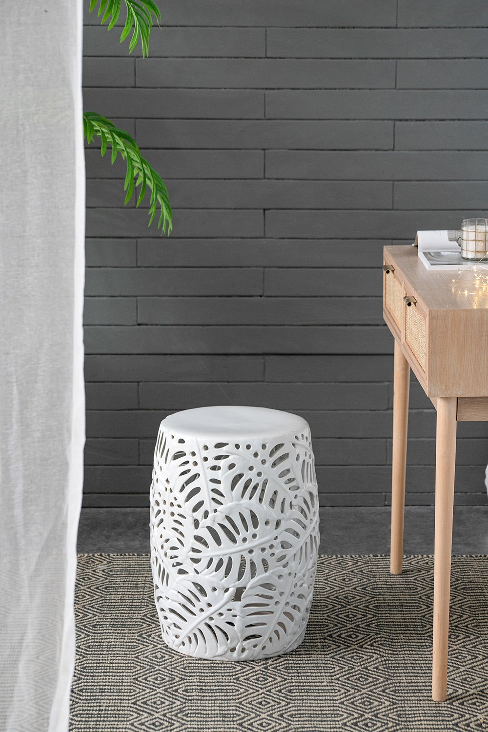 Palm Leaf Cutwork Garden Stool