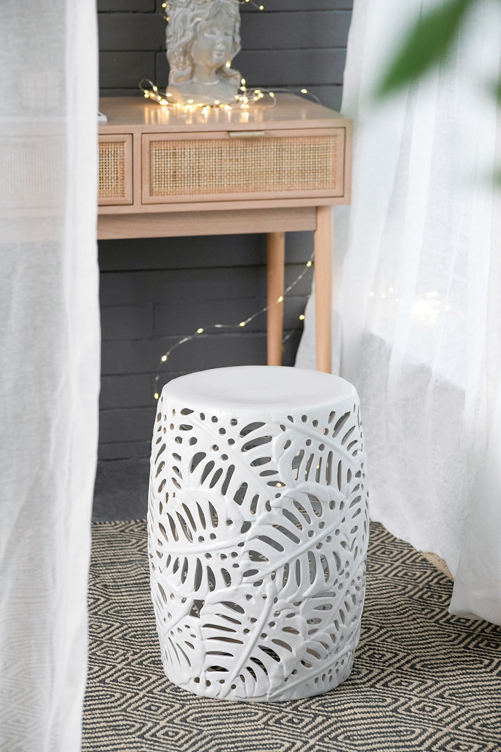 Palm Leaf Cutwork Garden Stool