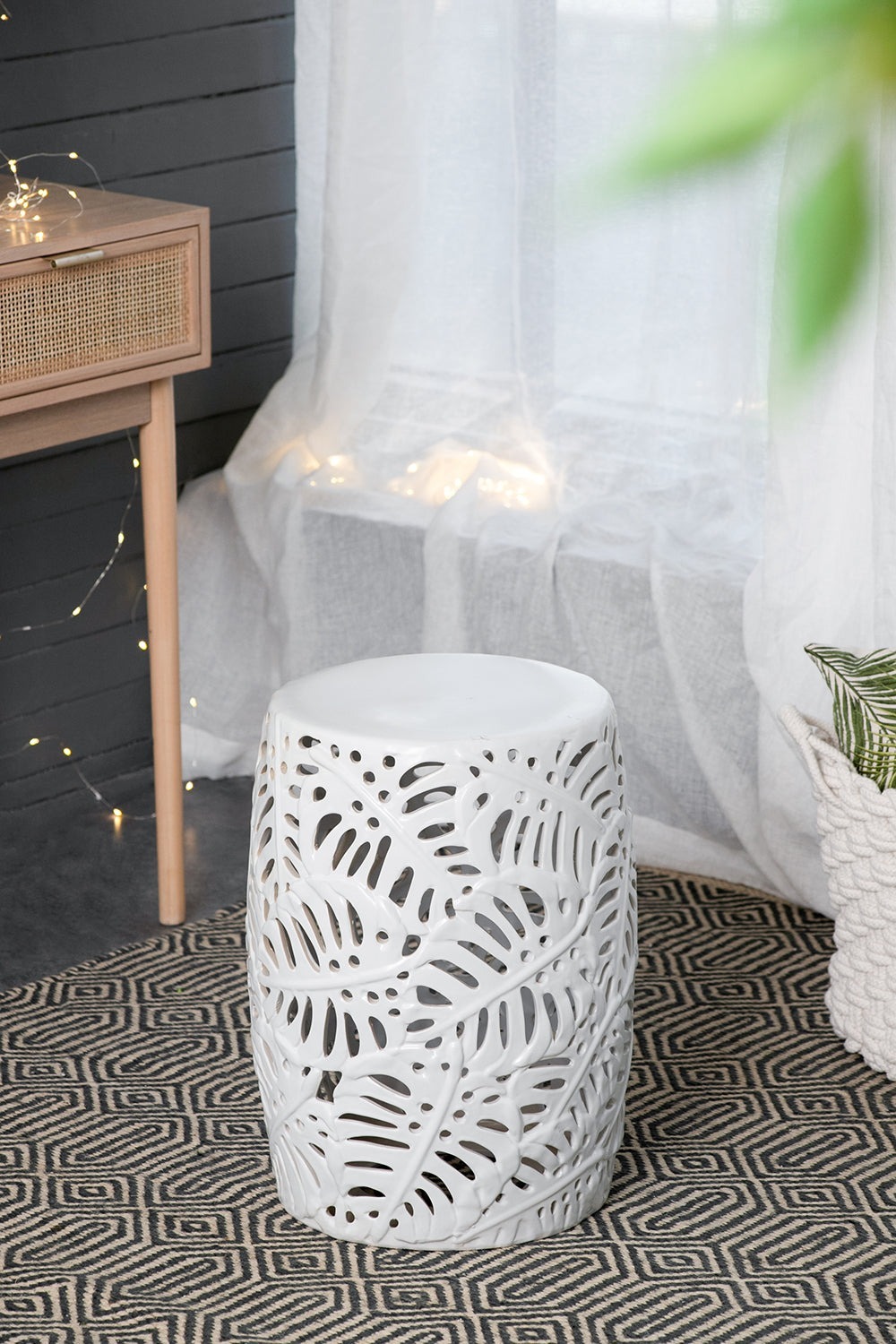 Palm Leaf Cutwork Garden Stool