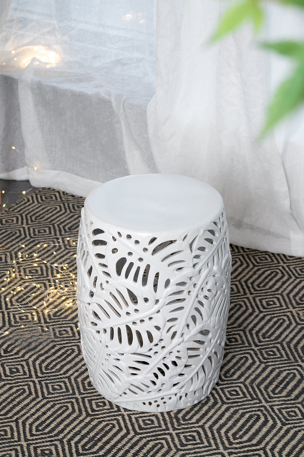 Palm Leaf Cutwork Garden Stool