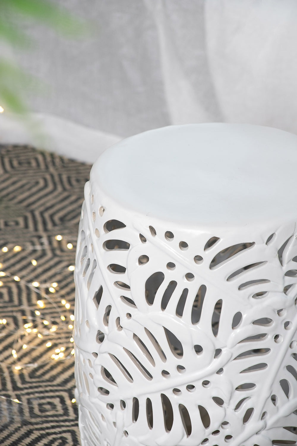 Palm Leaf Cutwork Garden Stool